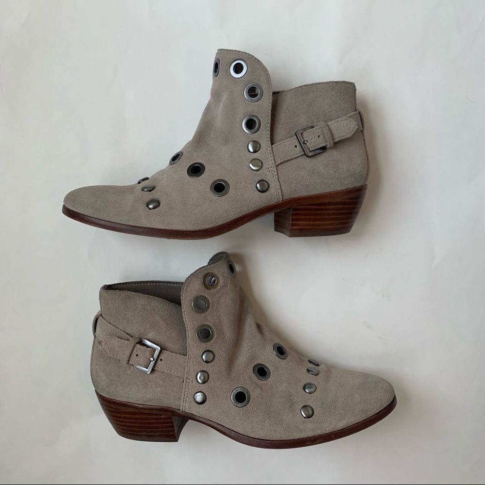 Sam Edelman Pedra Putty Suede Booties size 6.5